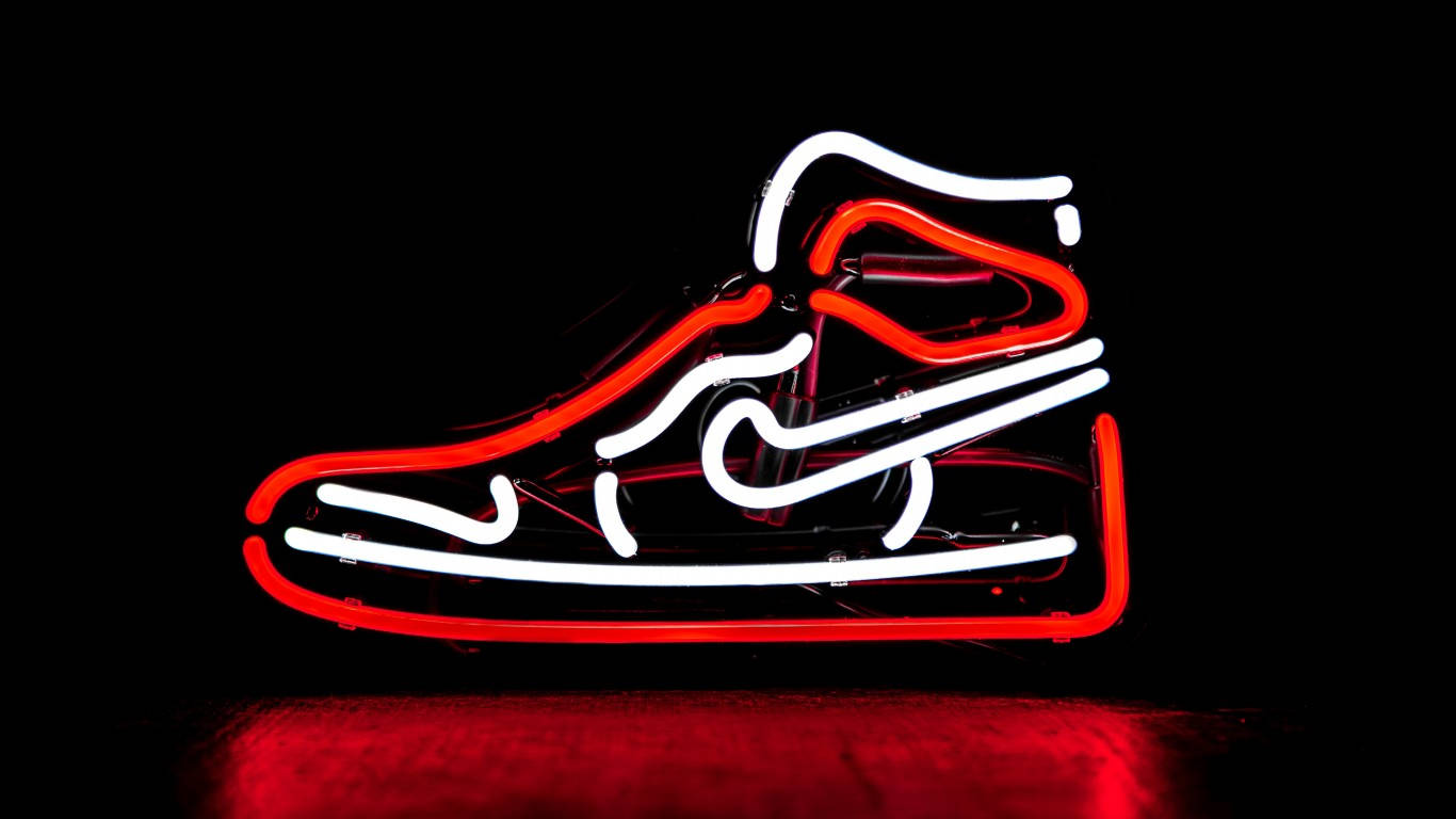 Download Nike Shoes Led Light Design Wallpaper 