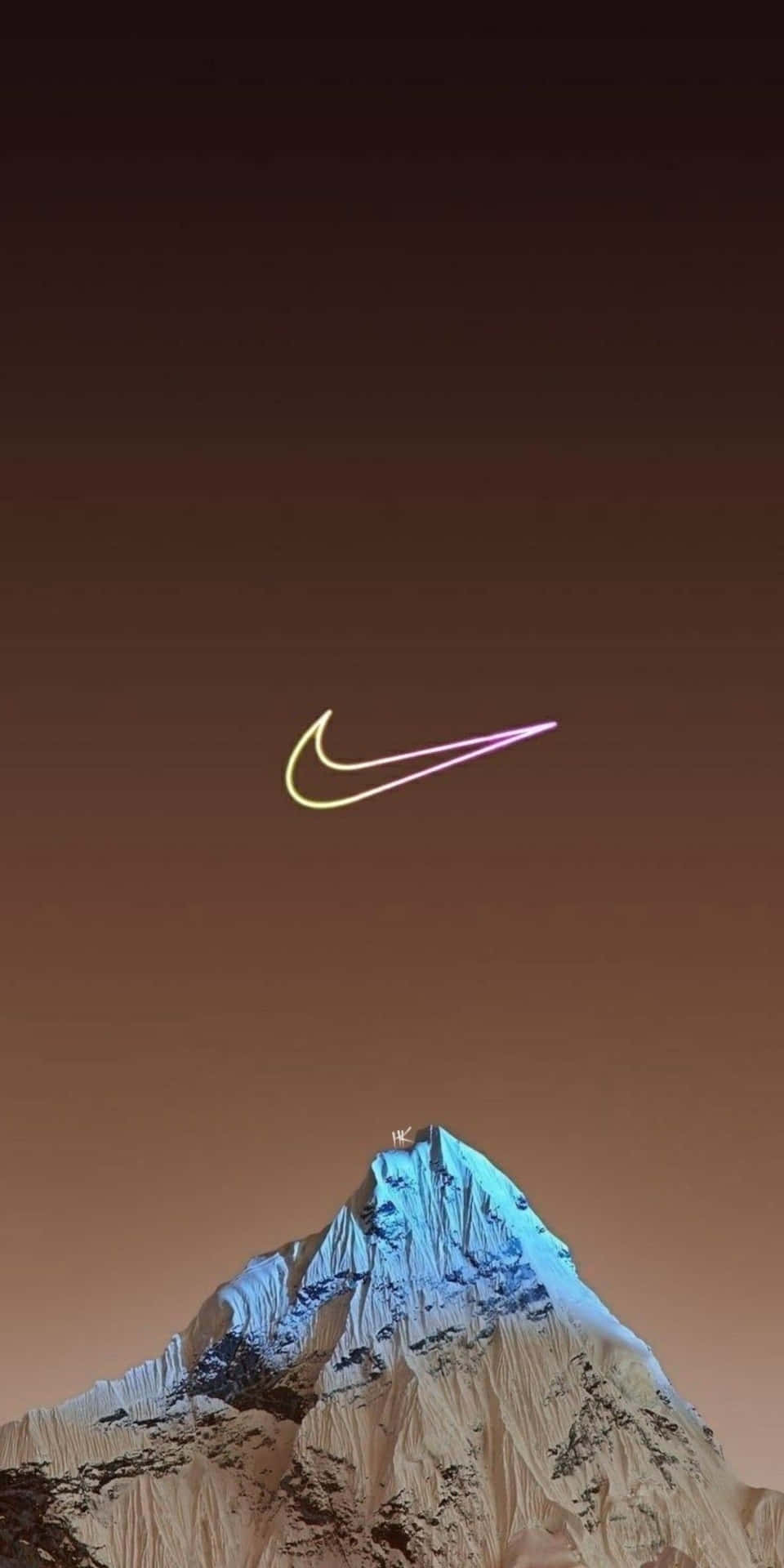 Nike Swoosh Over Mountain Peak Wallpaper