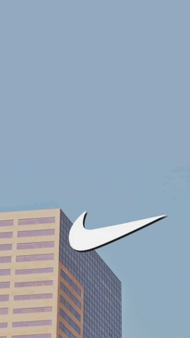 Nike Swoosh Stedelijke Skyline Esthetiek Achtergrond