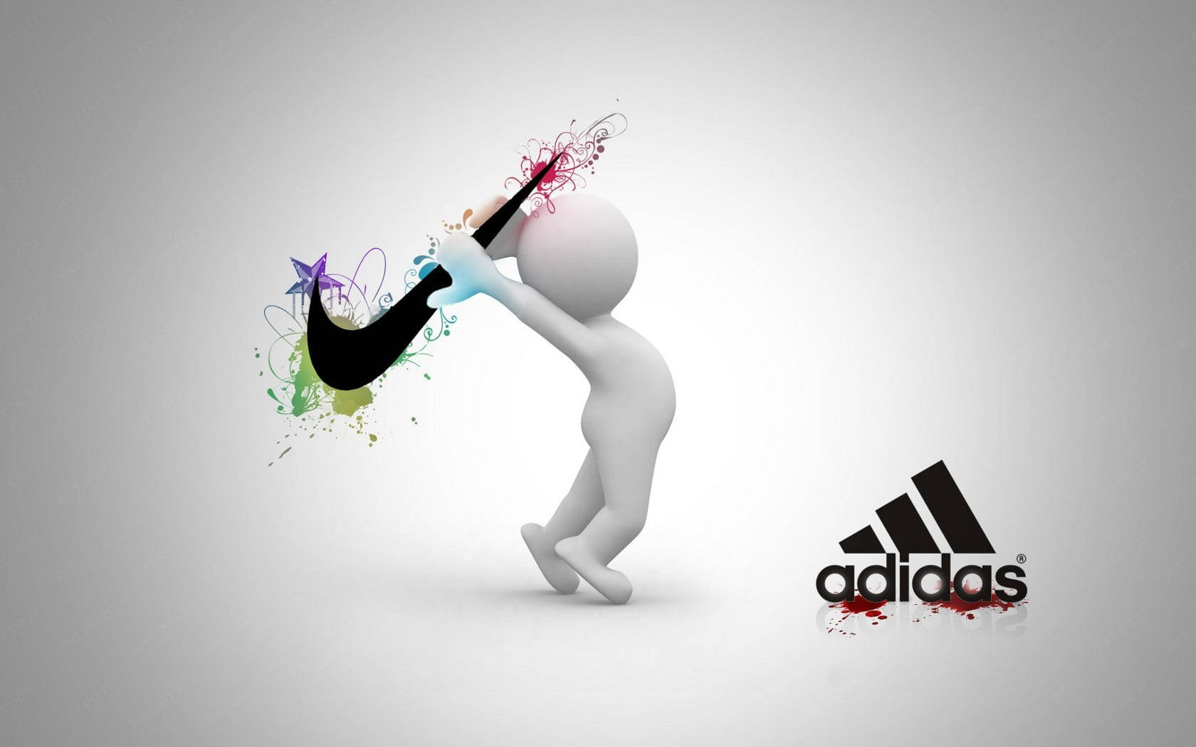 Nike Swoosh Versus Adidas Wallpaper