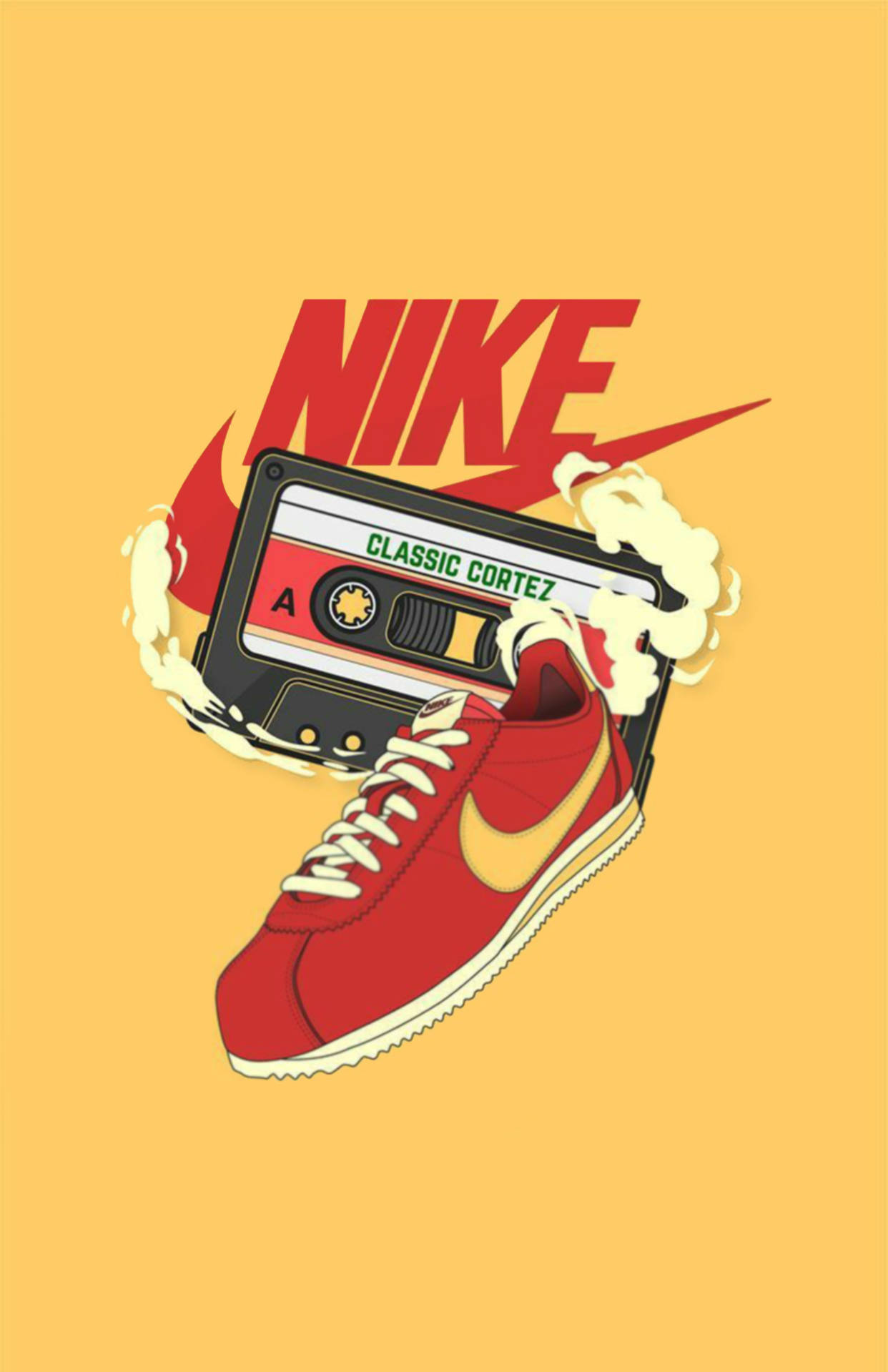 Nike Tegneserie Sko Kunst Wallpaper