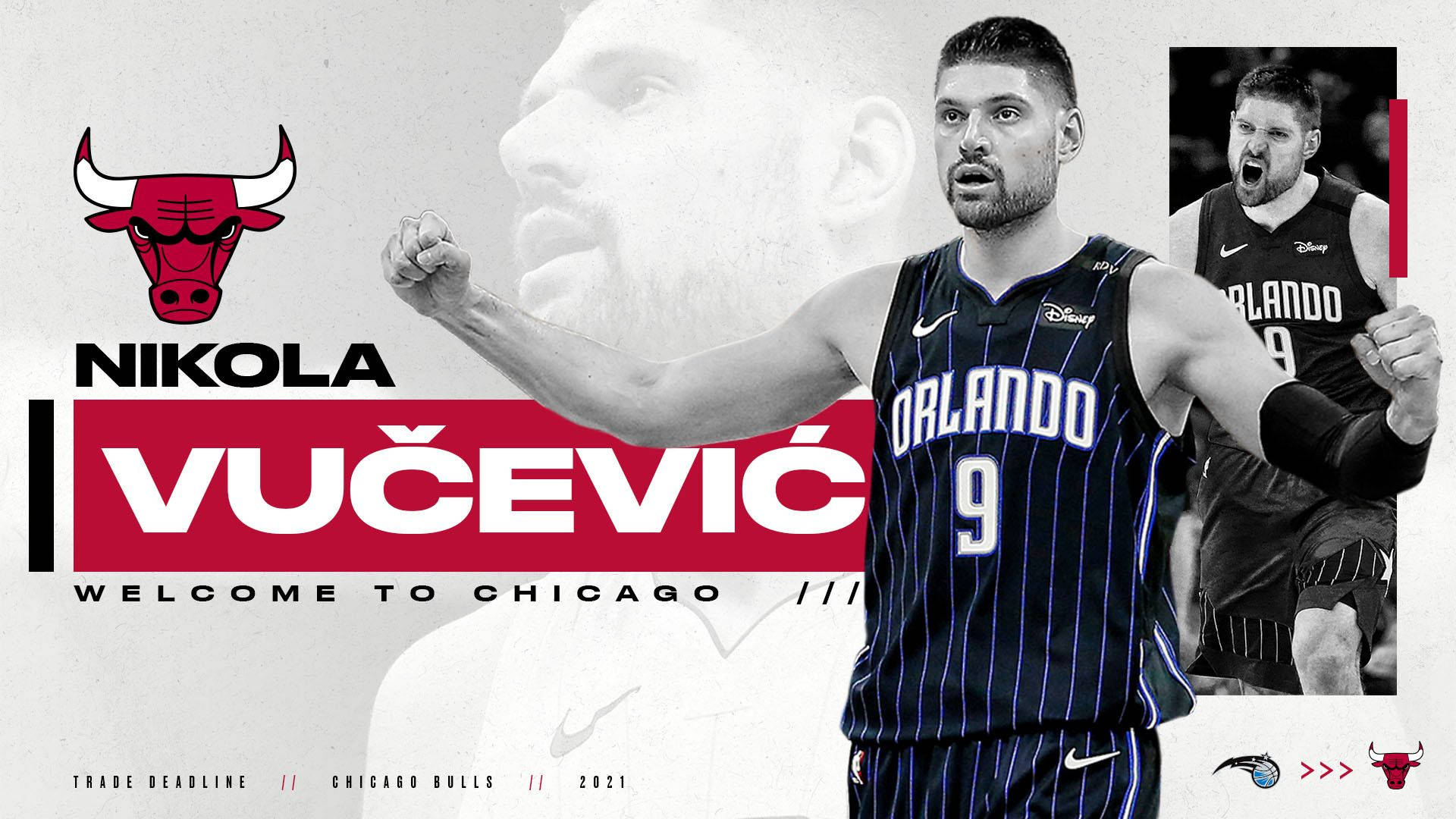 Nikola Vucevic Orlando Magic To Chicago Bulls Art Background