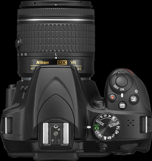 Nikon D S L R Camera Top View PNG