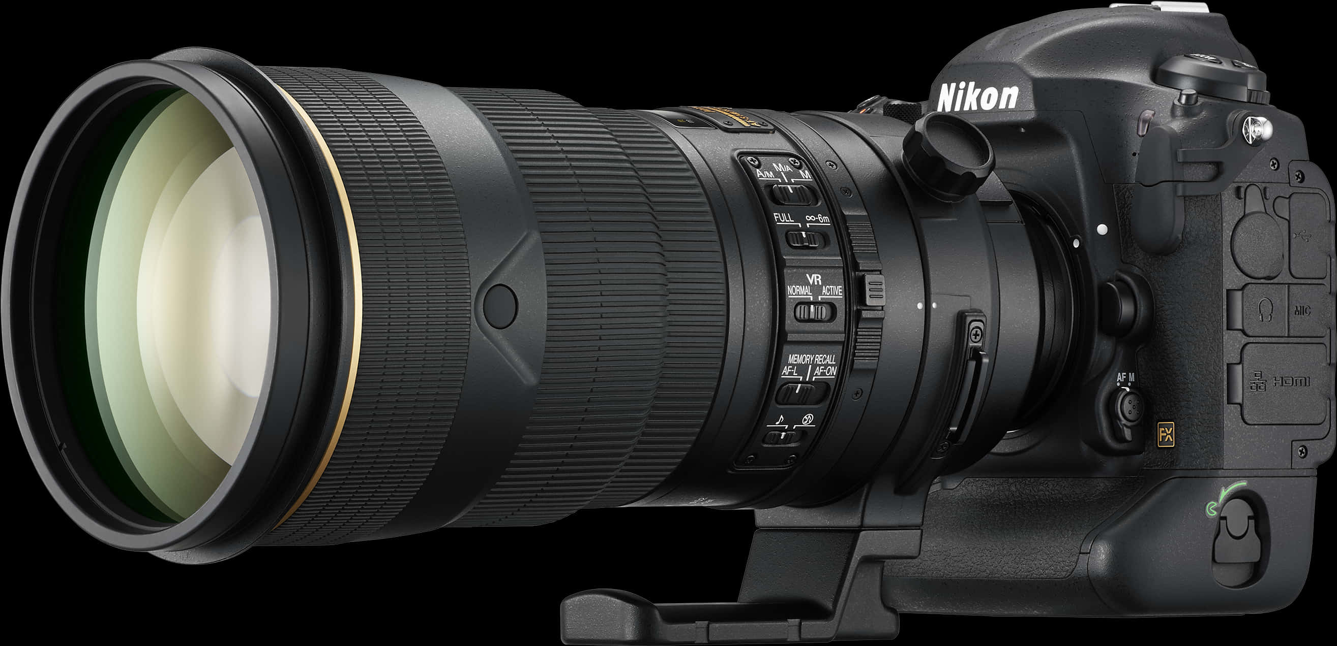 Nikon D S L Rwith Telephoto Lens PNG