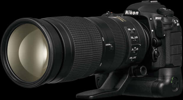 Nikon D500 D S L Rwith Telephoto Lens PNG