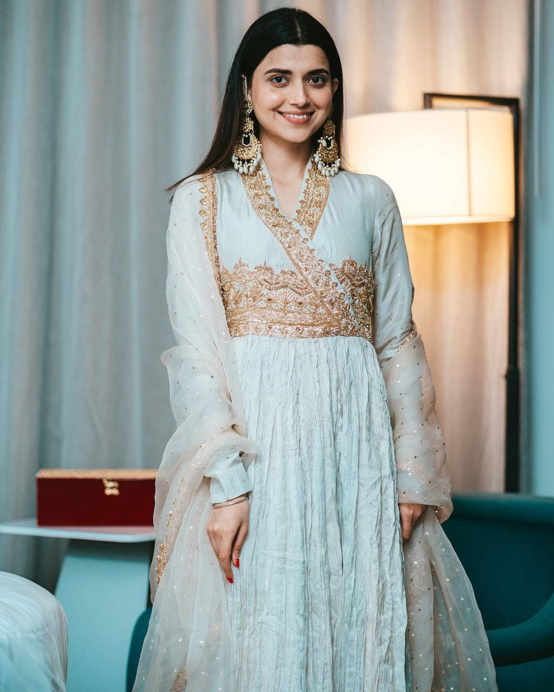 Nimrat Khaira Embroidered Dress Background