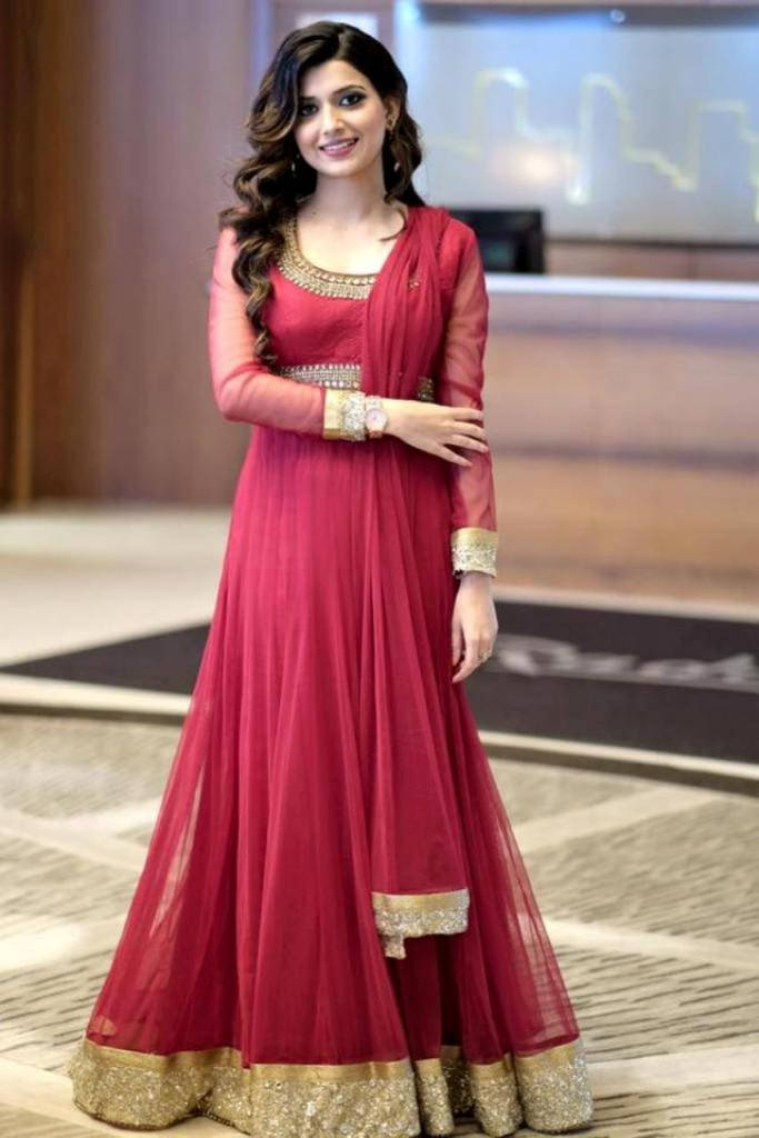 Nimrat Khaira Red Gown