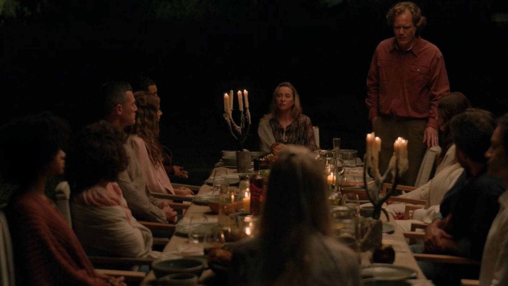 Intense Dinner Scene in Nine Perfect Strangers Wallpaper