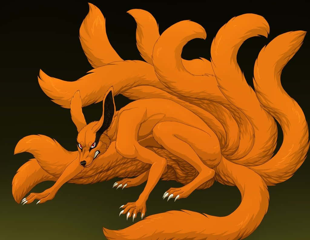 Download A Drawing Of An Orange Fox With Long Tails | Wallpapers.com