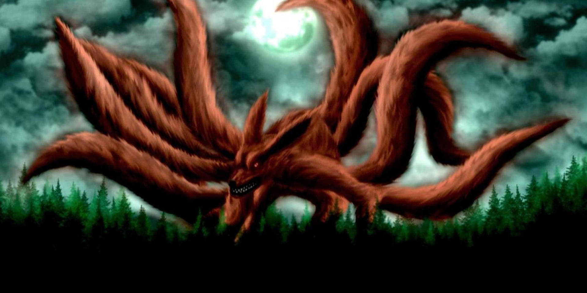 Nine Tailed Fox In Forest Wallpaper
