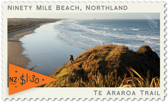 Ninety Mile Beach Northland New Zealand Stamp PNG