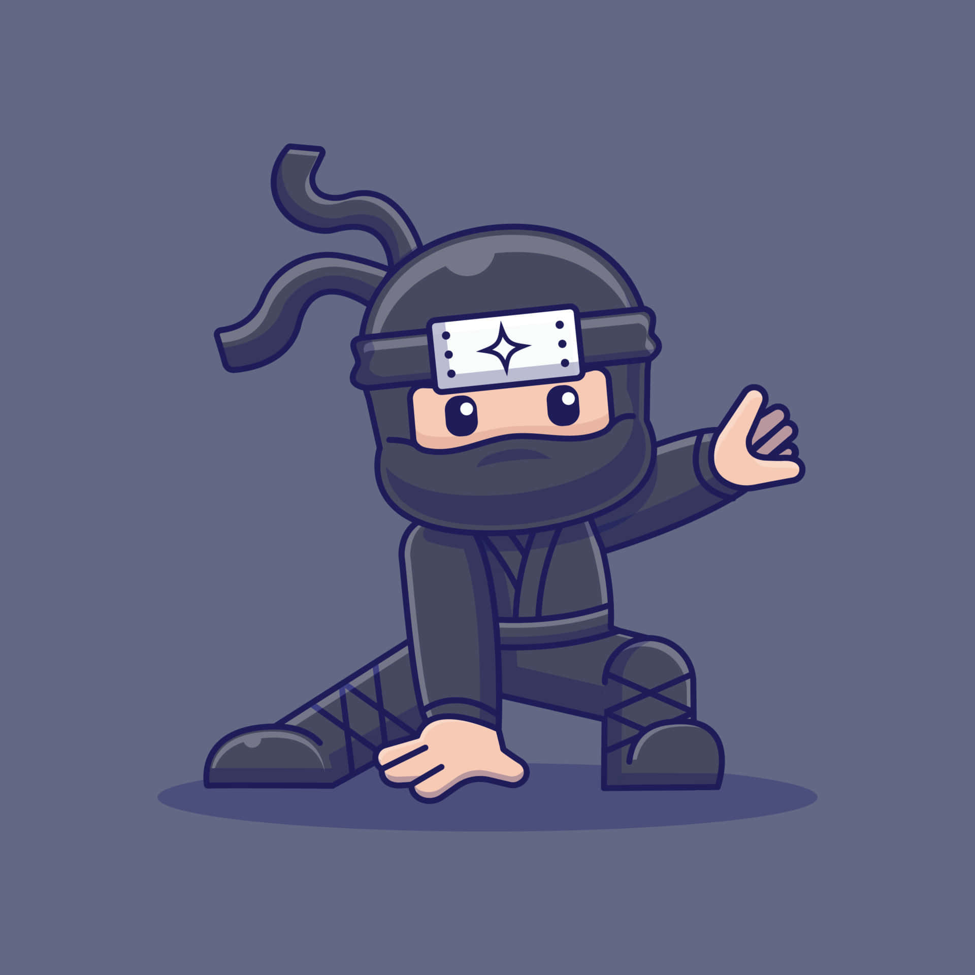 Prontoper La Battaglia - Un Ninja Esperto Si Prende Un Momento Per Prepararsi Per La Prossima Lotta.
