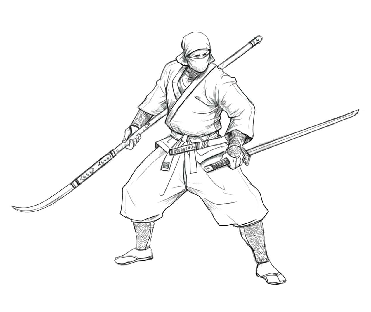 A Ninja Preparing for an Epic Battle
