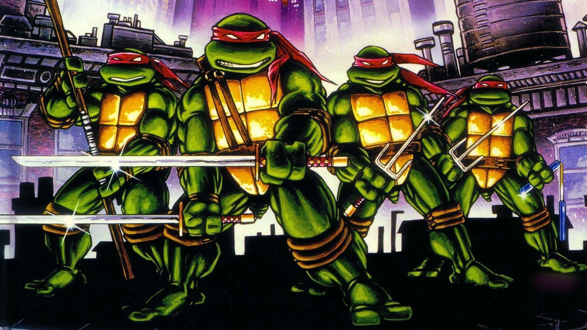 Four Mutant Ninja Turtles - Ready to Fight!