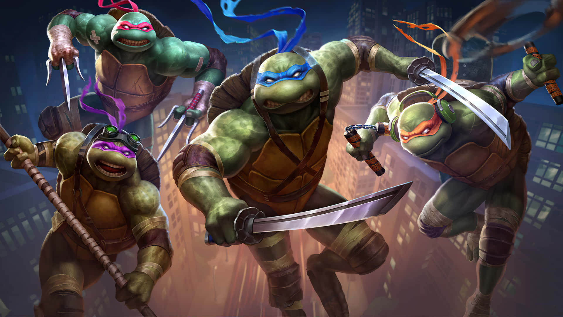 Gørdig Klar Til At Kæmpe Mod Ondskaben Med De Teenage Mutant Ninja Turtles På Din Computer Eller Mobilskærm!