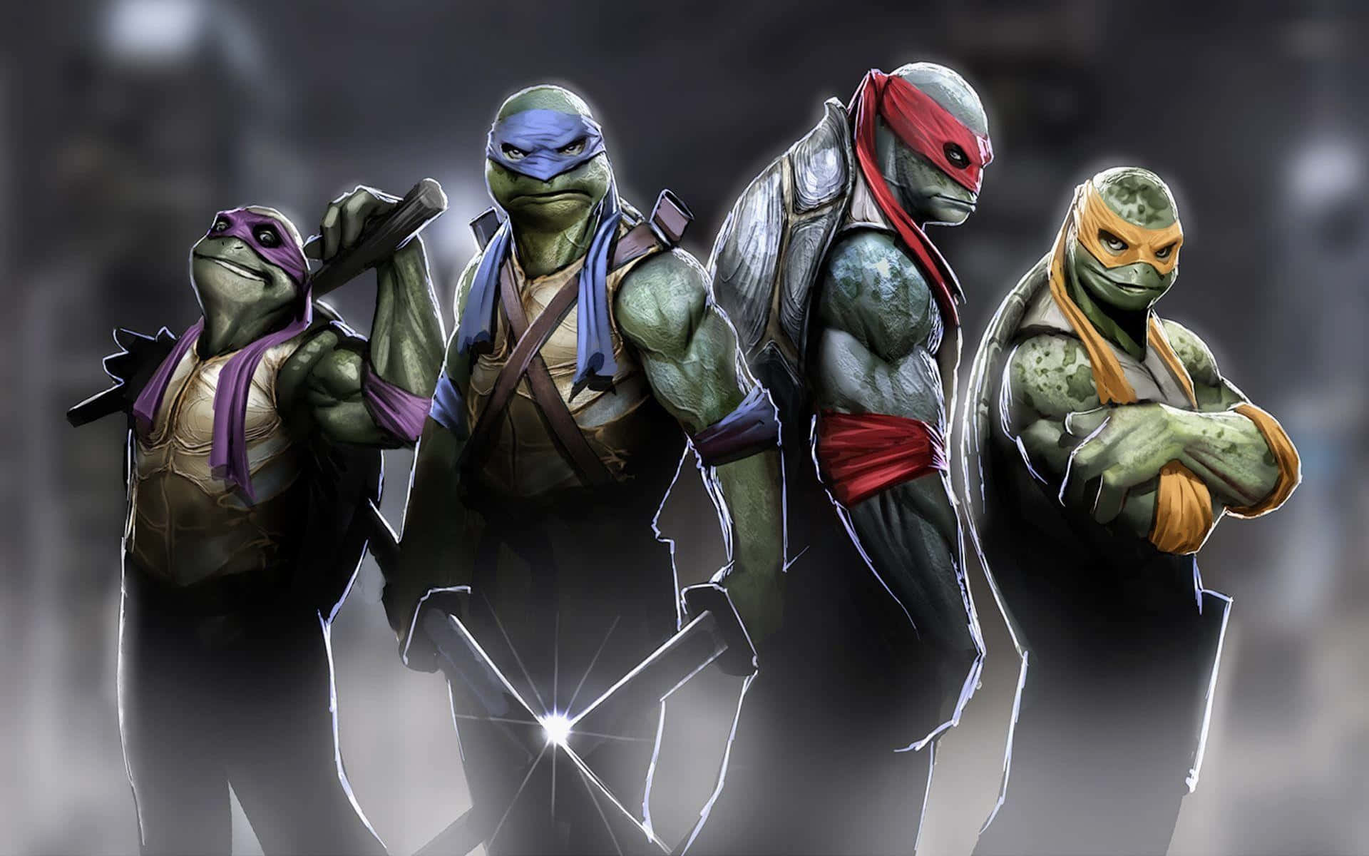 "The Fierce Ninja Turtles Ready for Action"