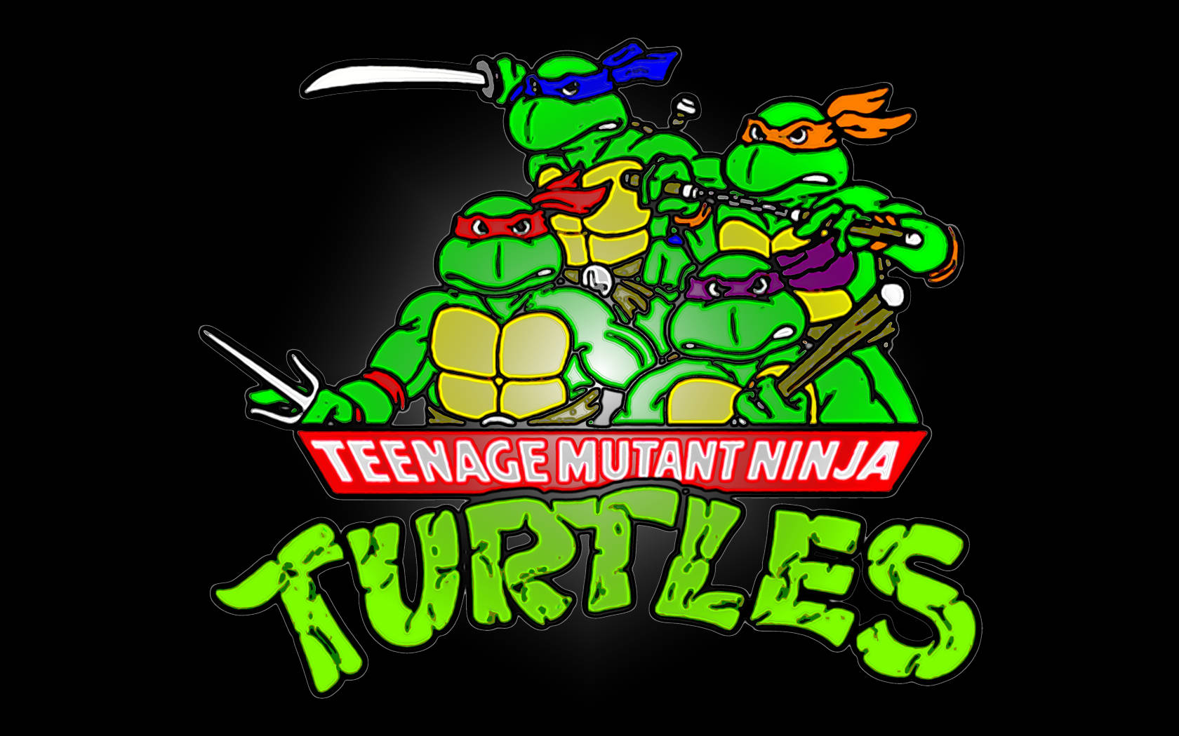 Ninja Turtle Black Background Wallpaper