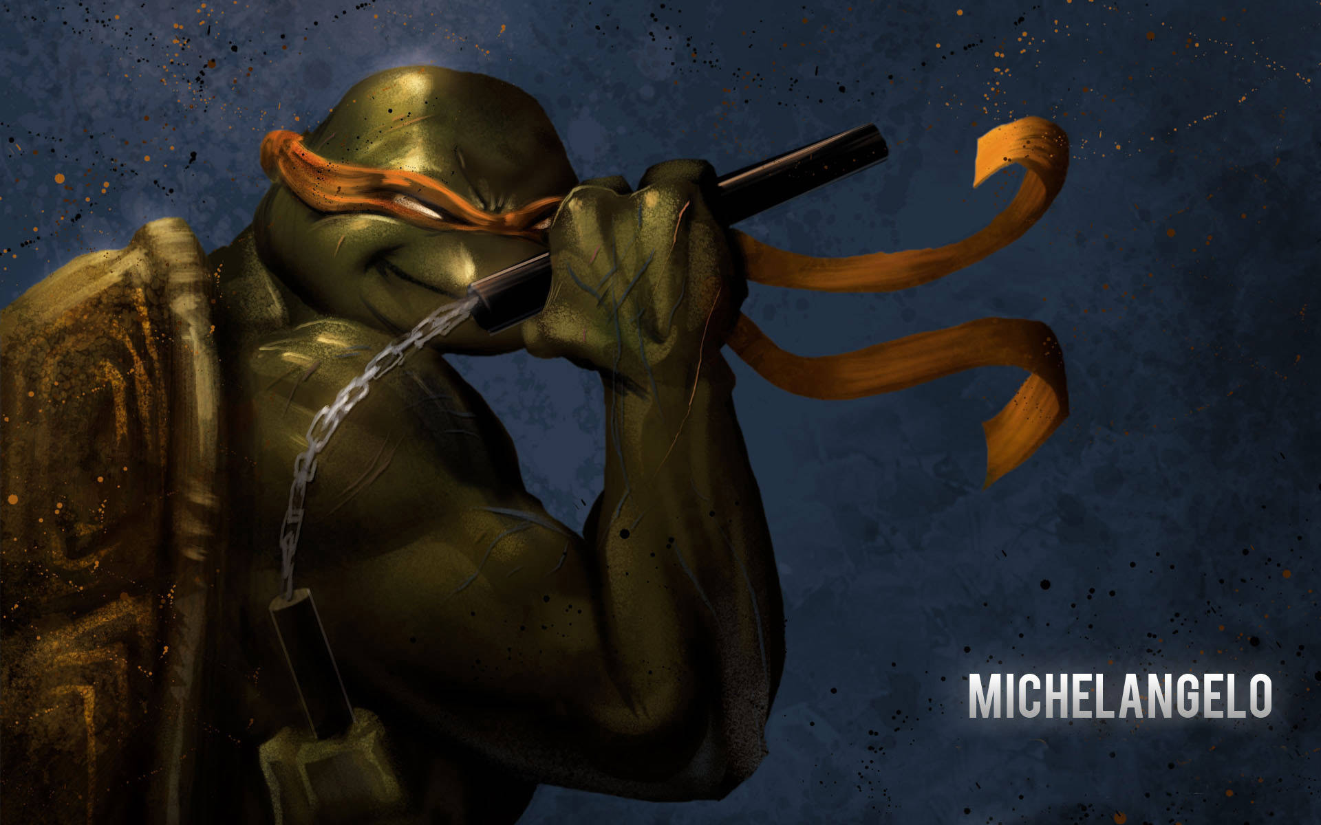 Ninja Turtle Michaelangelo Nunchucks (ninja Schildkröte Michaelangelo Nunchakus) Wallpaper