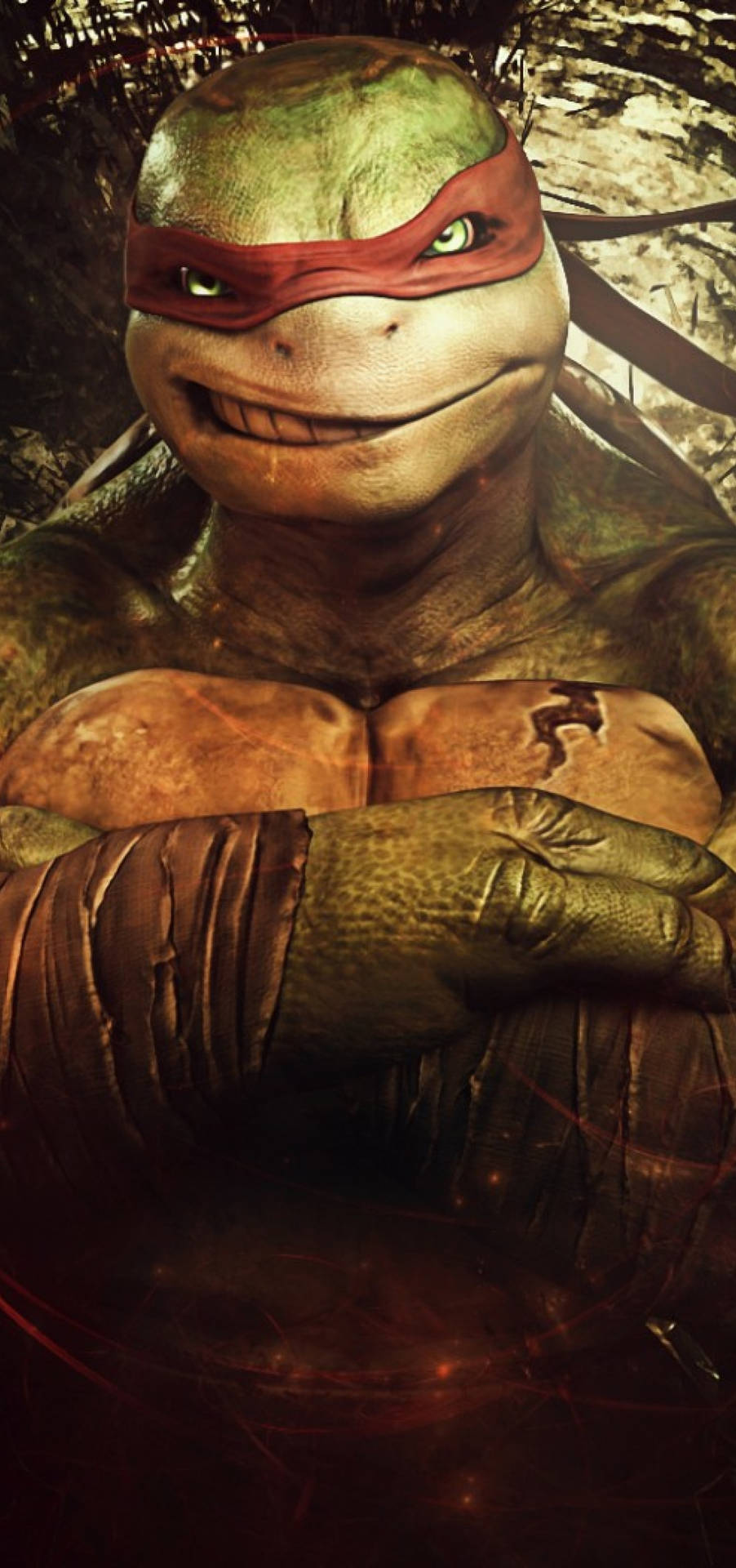 Ninja Skildpadde Smug Raphael udtrykker sin hensigt stolt. Wallpaper