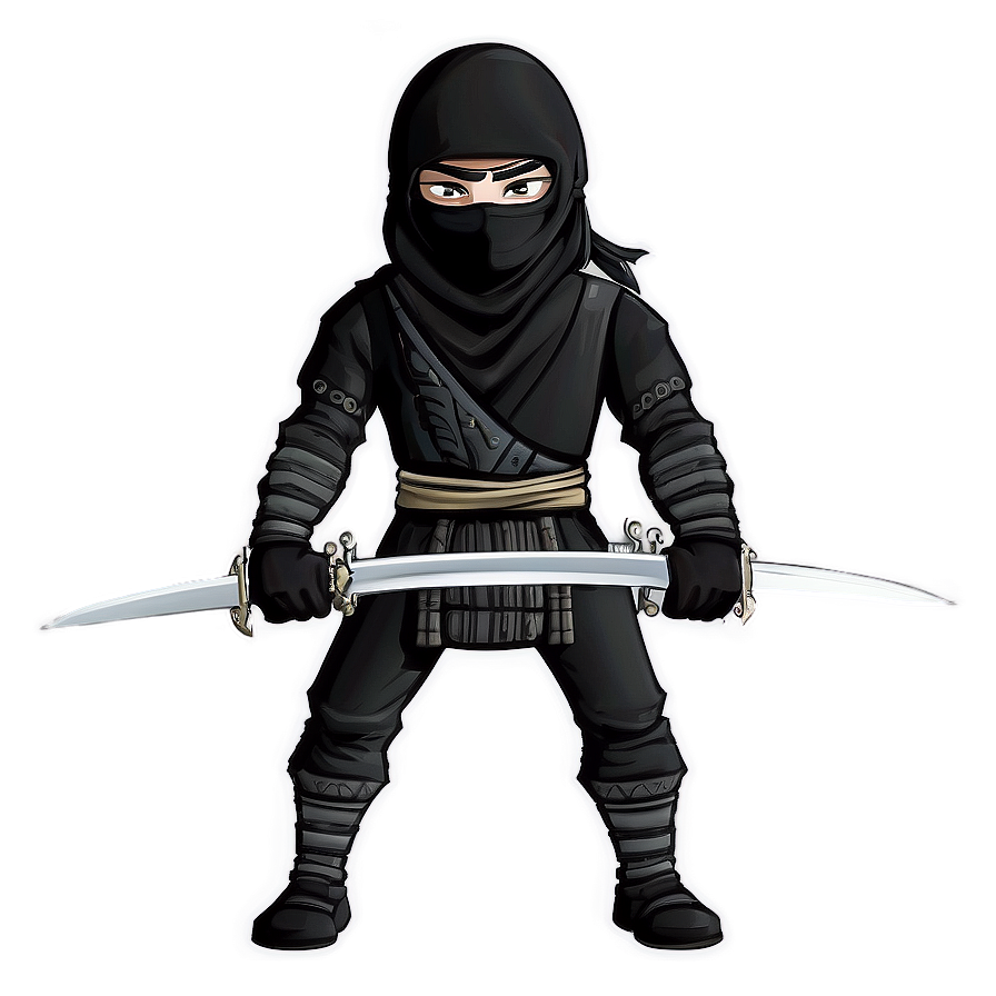Ninja With Dual Swords Png 06112024 PNG