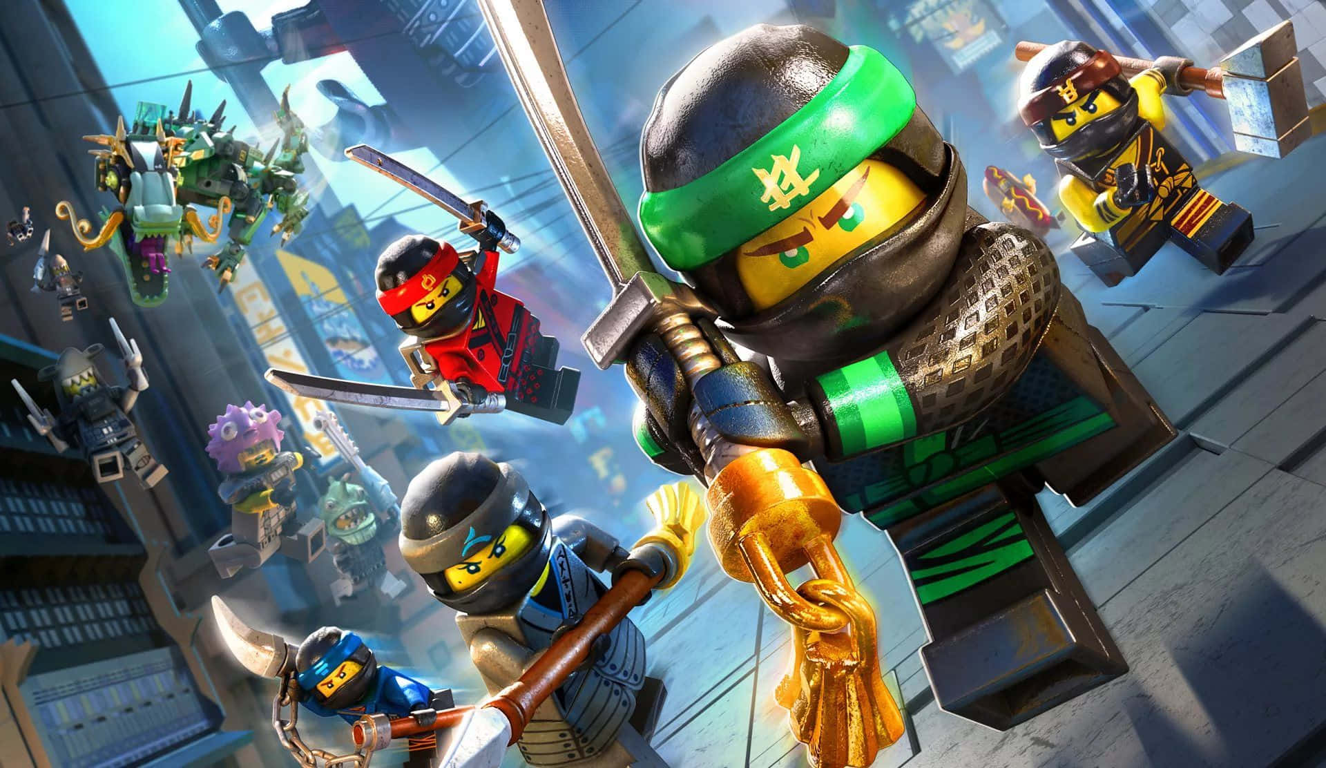 The Ninjago heroes assembled for battle