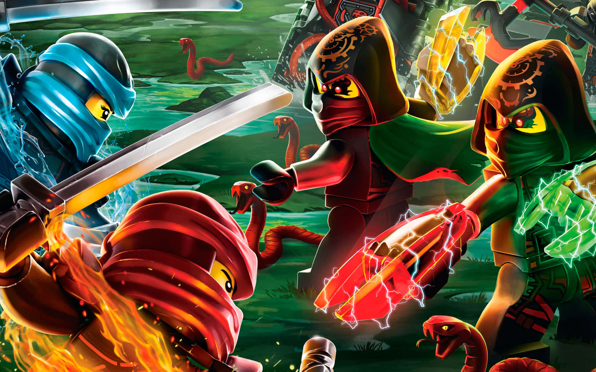 The Ninjago Team Leaping into Action