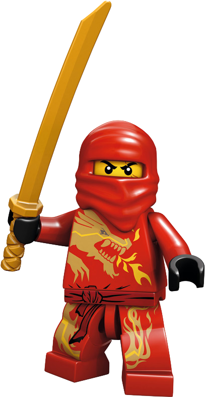 Ninjago Red Ninjawith Golden Sword PNG