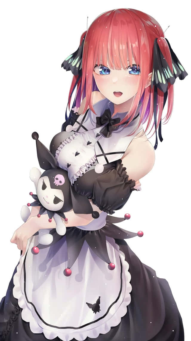 Ninonakano Trägt Ein Goth Anime Maid Outfit. Wallpaper