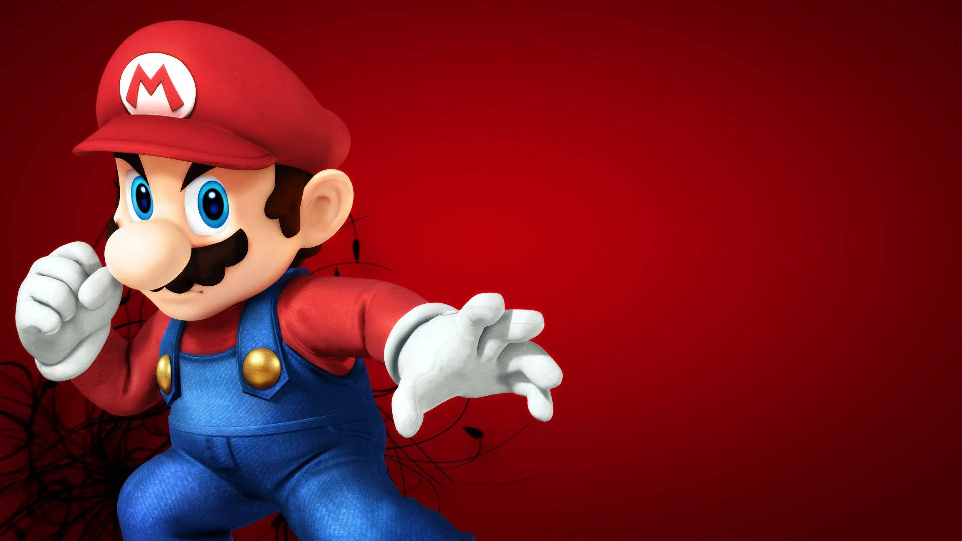 Nintendo Figurer Super Mario Rød Kunst Wallpaper