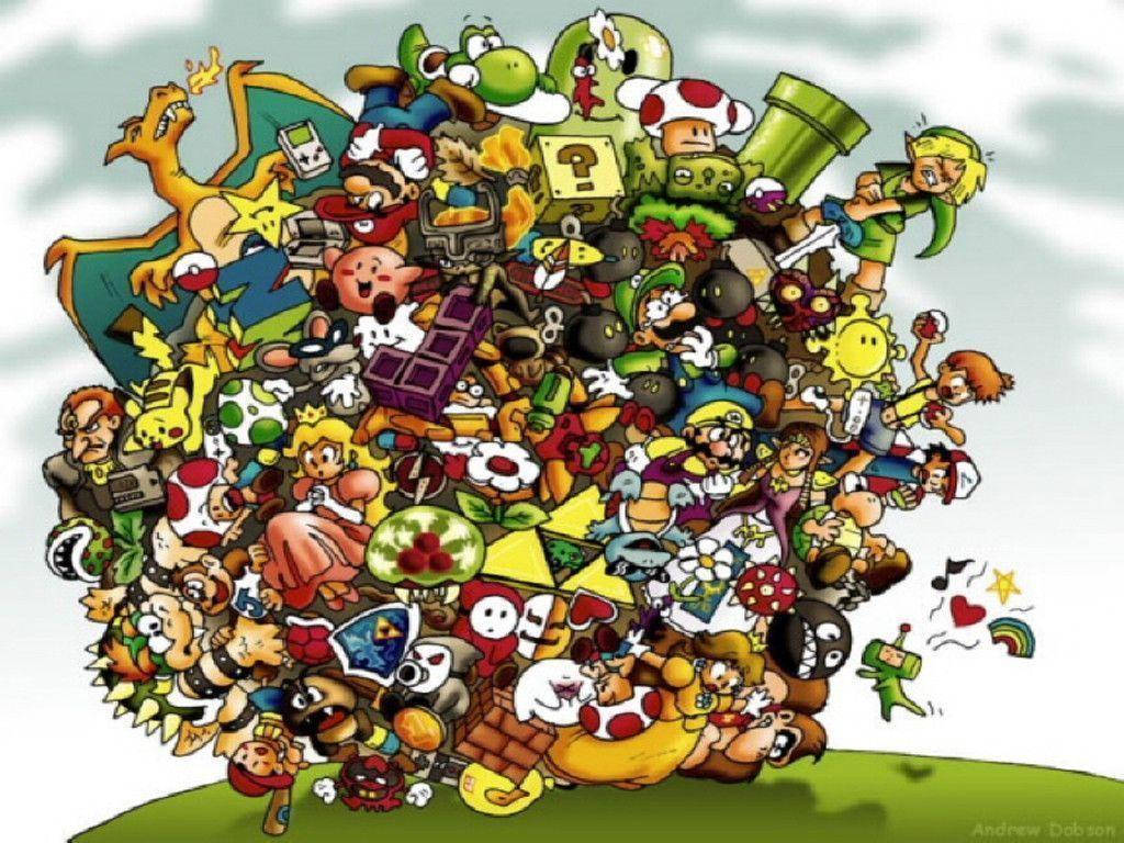 Nintendo game characters art wallpaper