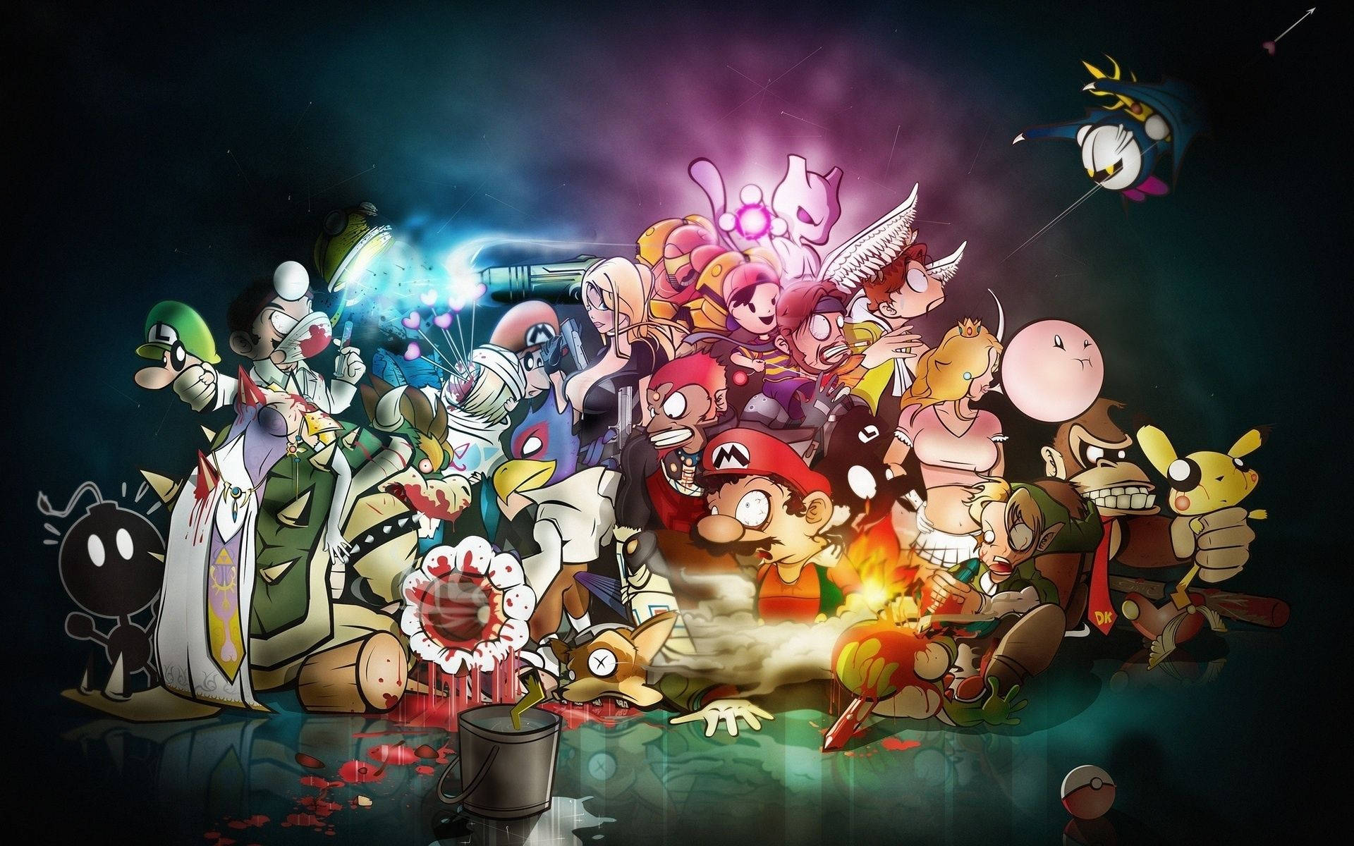 Fan art Nintendo game characters wallpaper