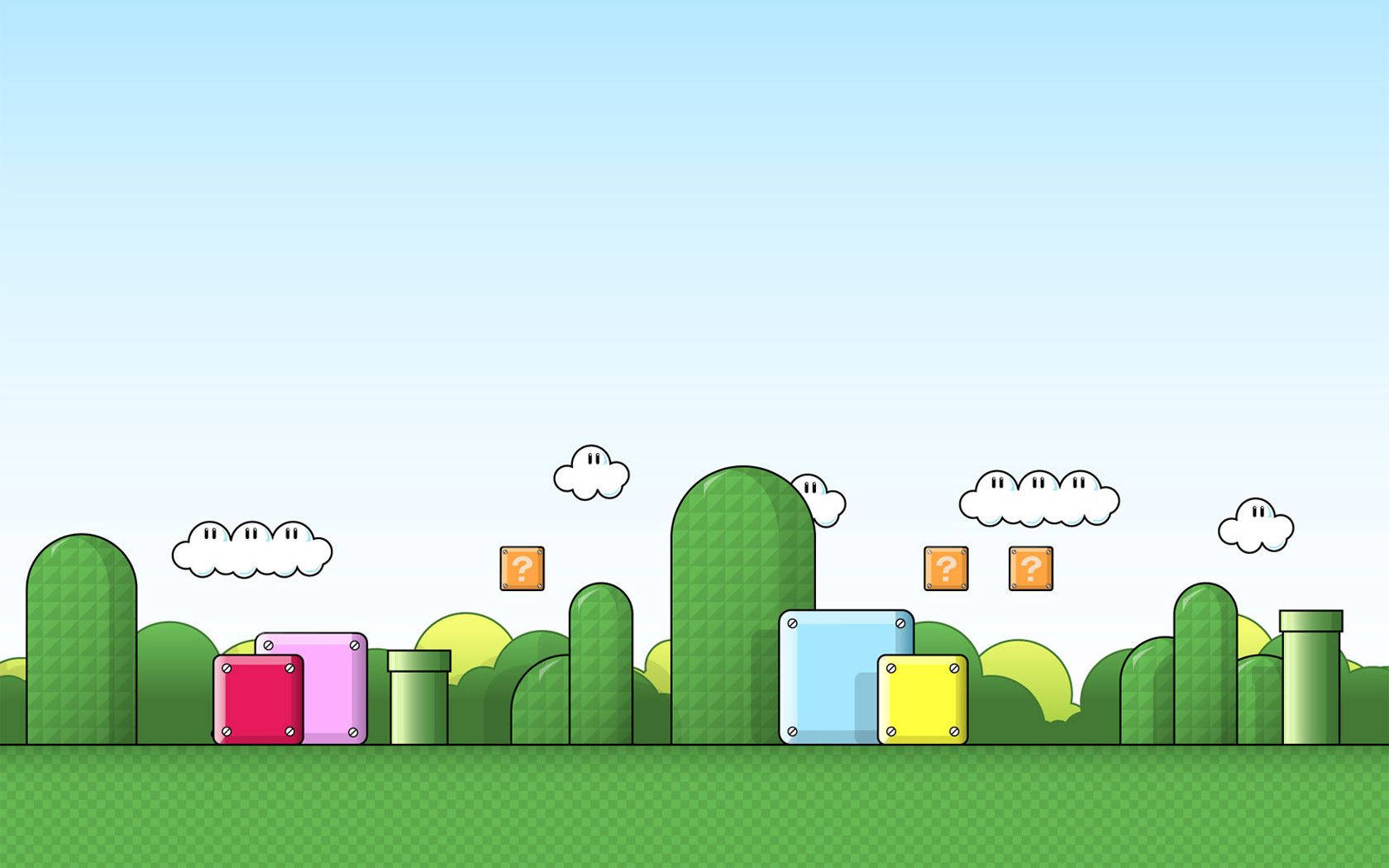 Play as Mario in this exciting Super Mario Landscape Wallpaper