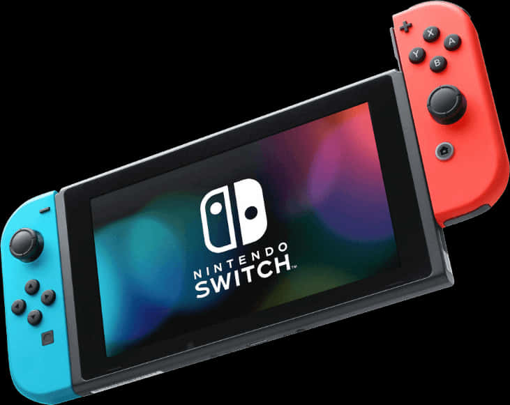 Nintendo Switch Console Blue Red Joy Cons PNG