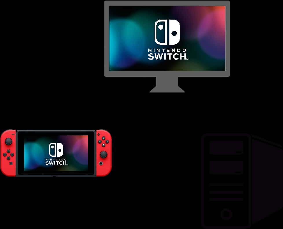 Nintendo Switch Consoleand Dock Setup PNG