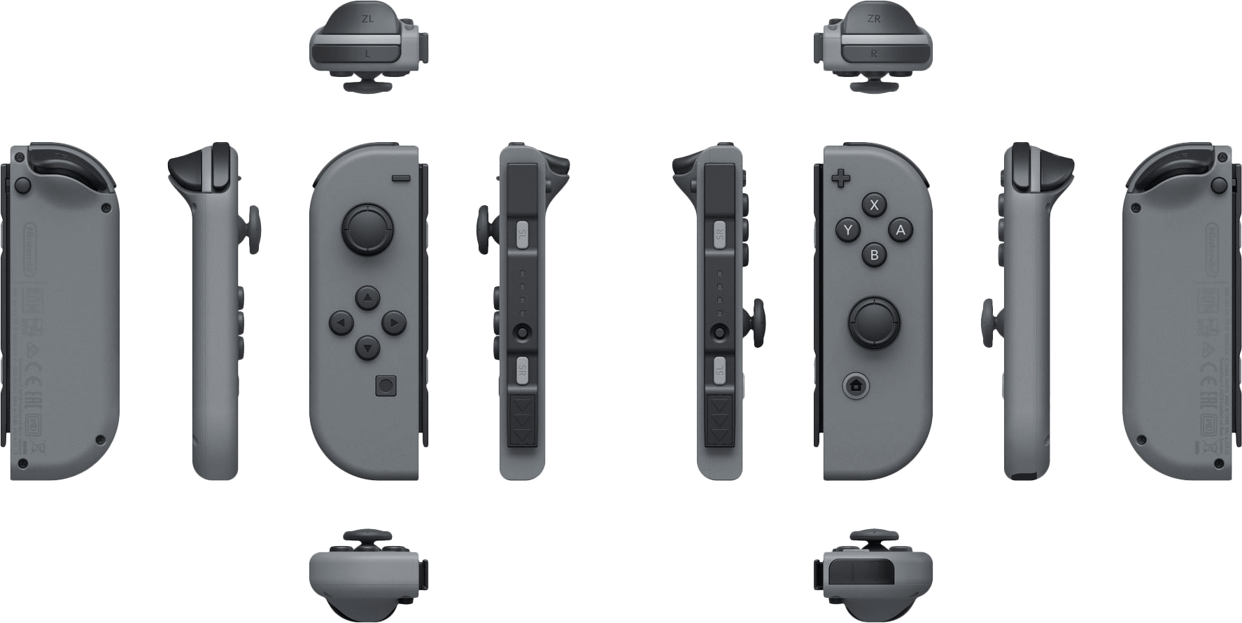 Nintendo Switch Joy Con Controllers Exploded View PNG