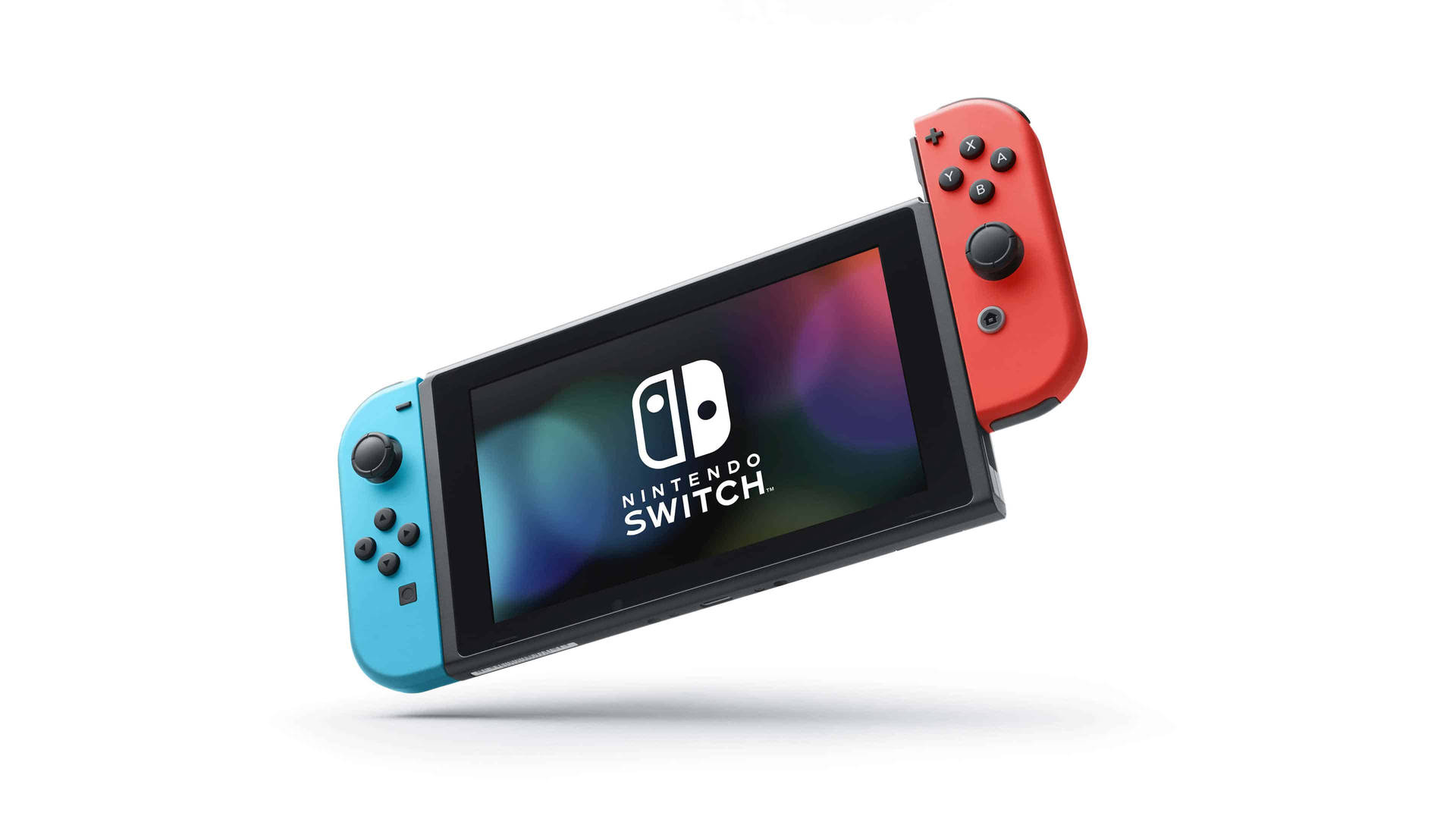 Nintendo Switch Logo On Game Console Wallpaper