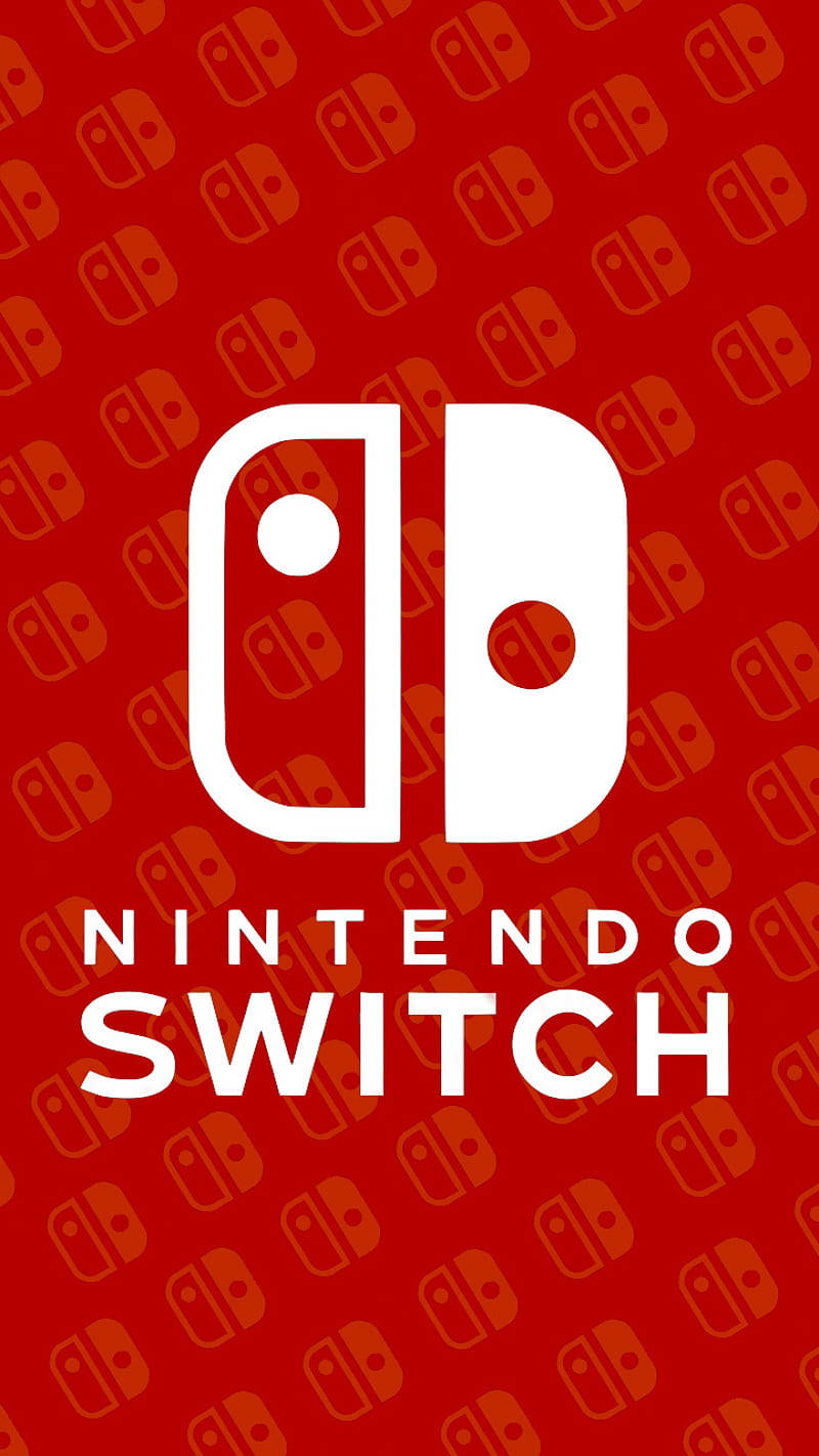 Nintendo Switch Logo Over Red Backdrop Wallpaper