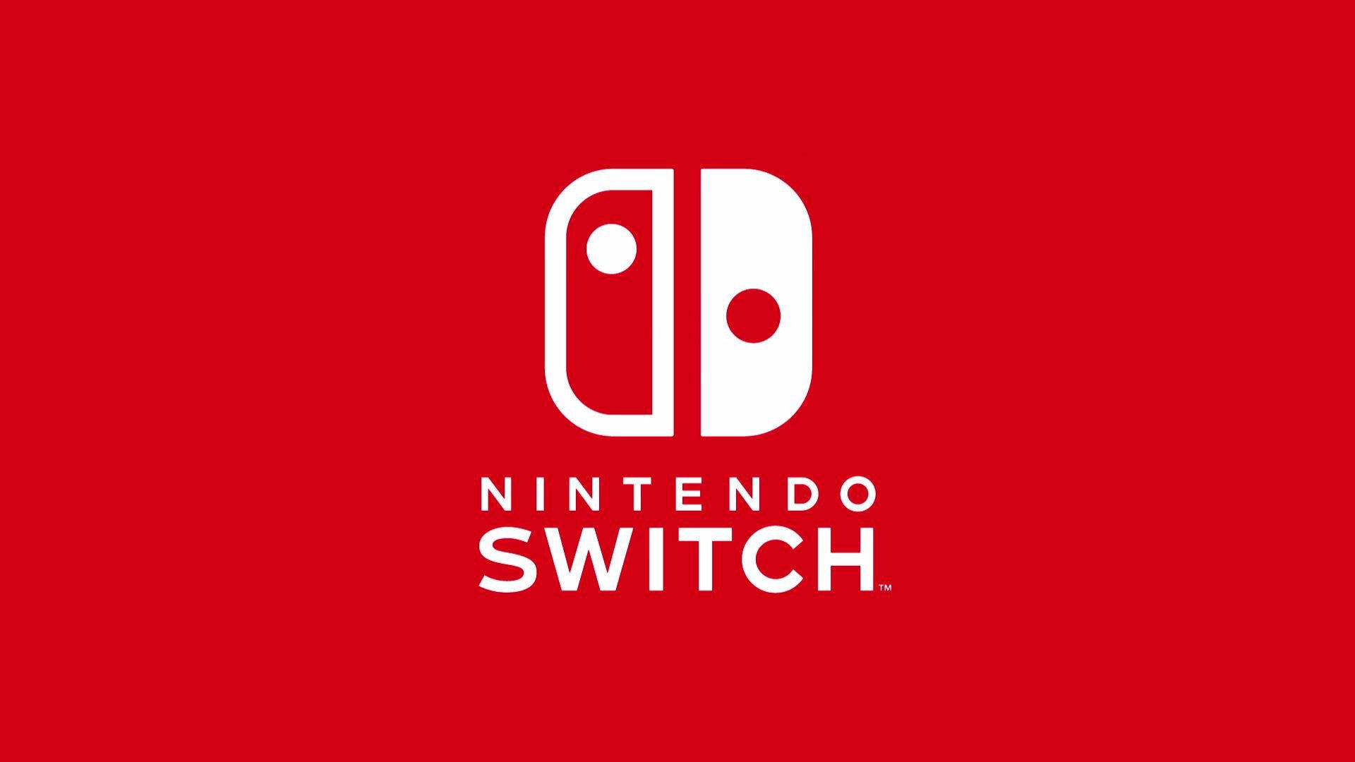 Nintendoswitch Logo Auf Einfacher Roter Hintergrund Wallpaper