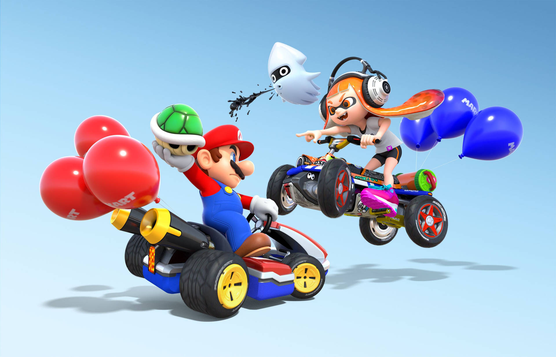Nintendo Switch Mario Kart And Inkling Wallpaper