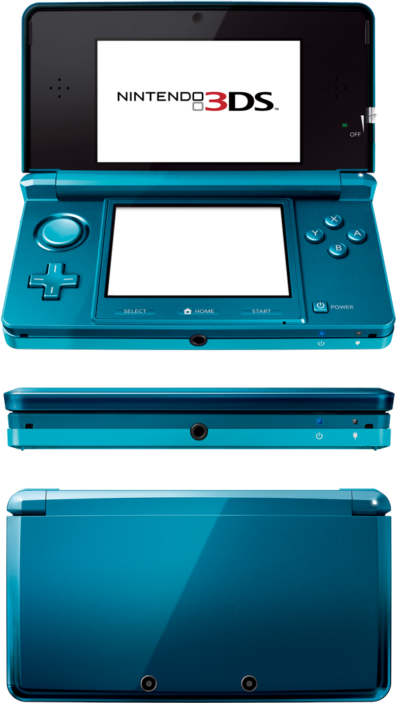 Nintendo3 D S Aqua Blue Openand Closed Views PNG