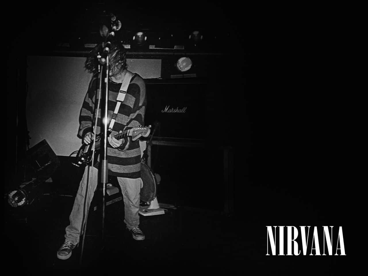 Iconic Nirvana Smiley Logo with a Grunge Background