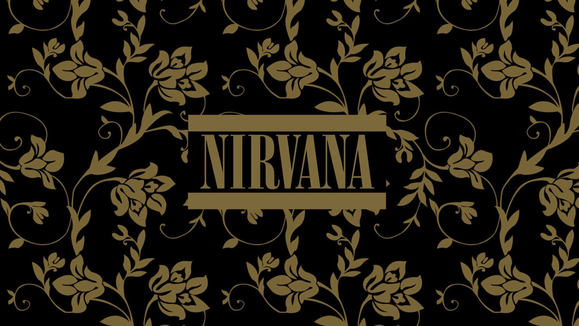 The legendary Nirvana band logo grunge background