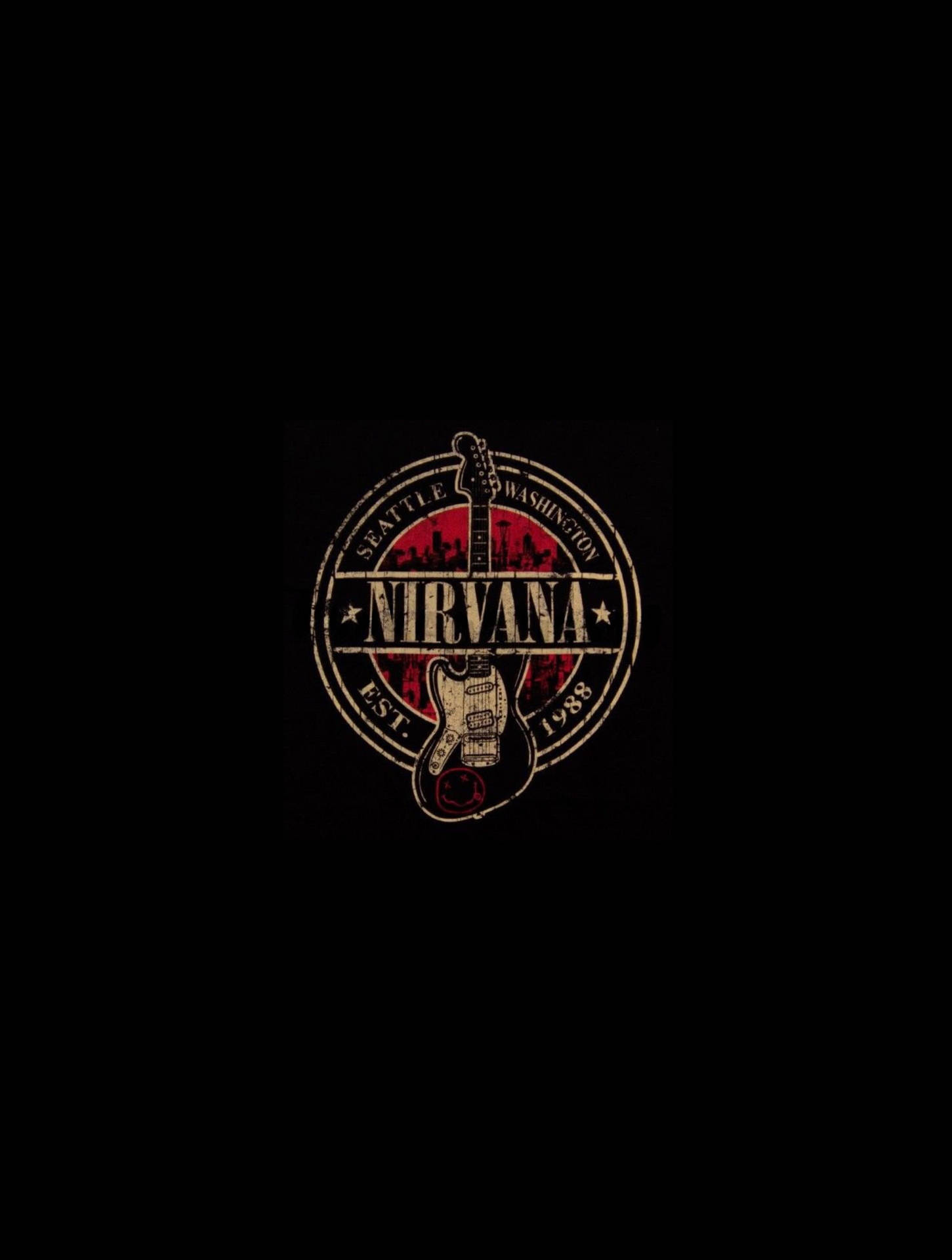 Nirvana band logo on a black background Wallpaper