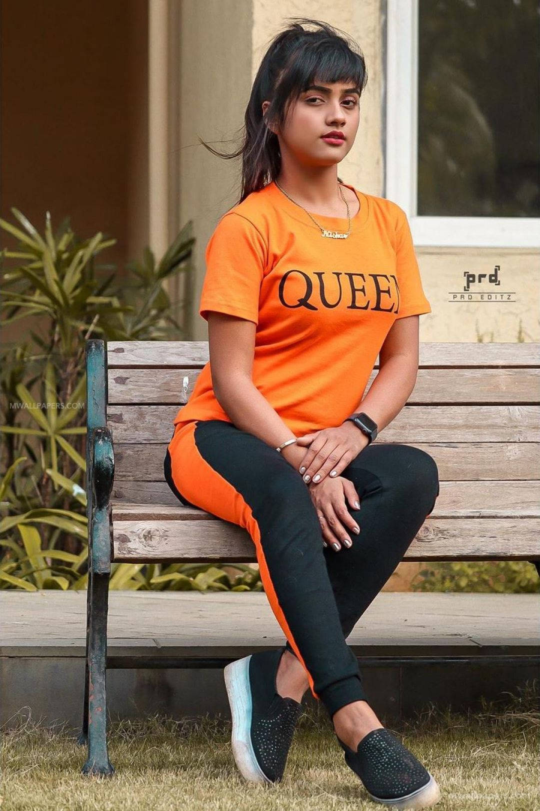 Nisha Guragain In Orange Queen Top Wallpaper