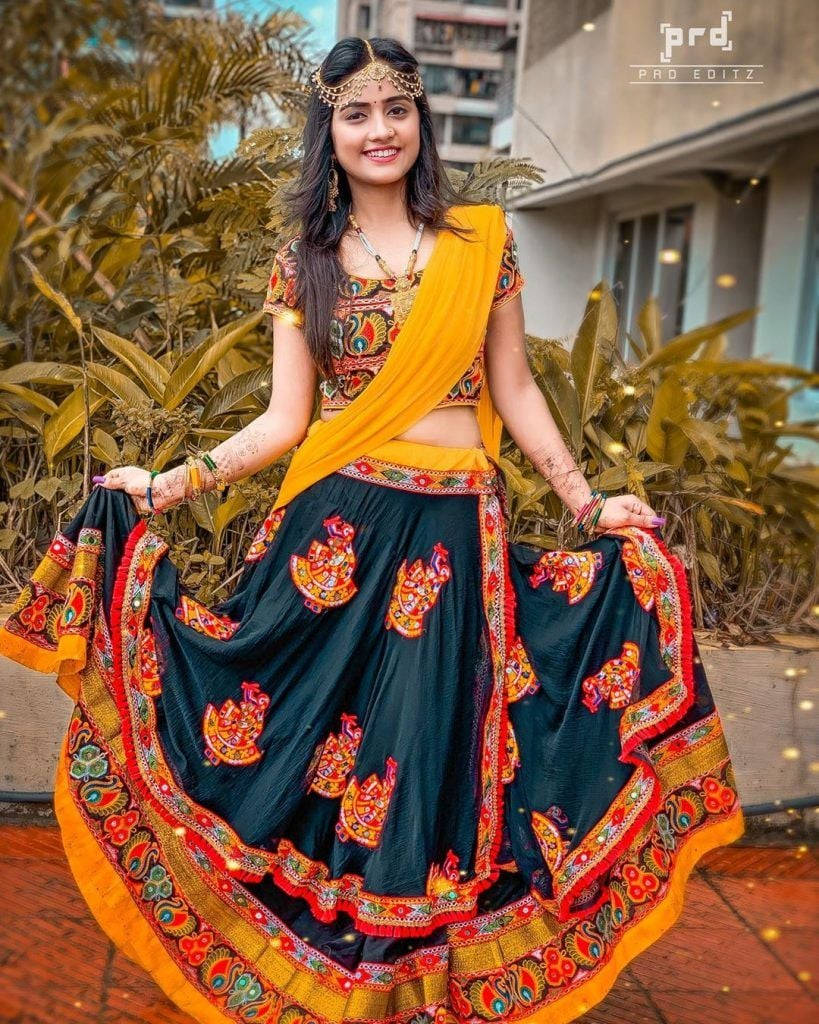 Young indian Gujarati girl in fancy dress costume feeling shy - MR#497  Stock Photo - Alamy