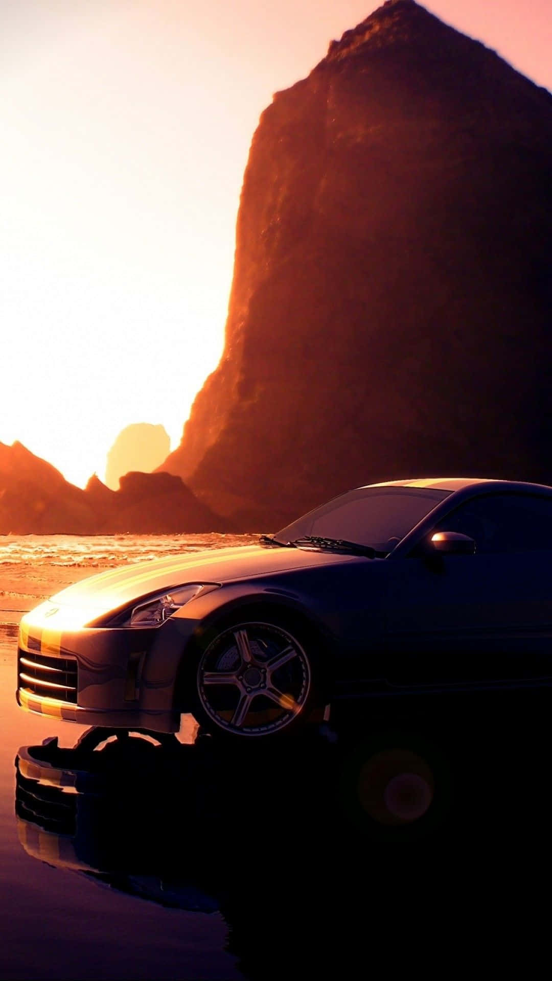 Customized Nissan 350z on the iPhone Wallpaper