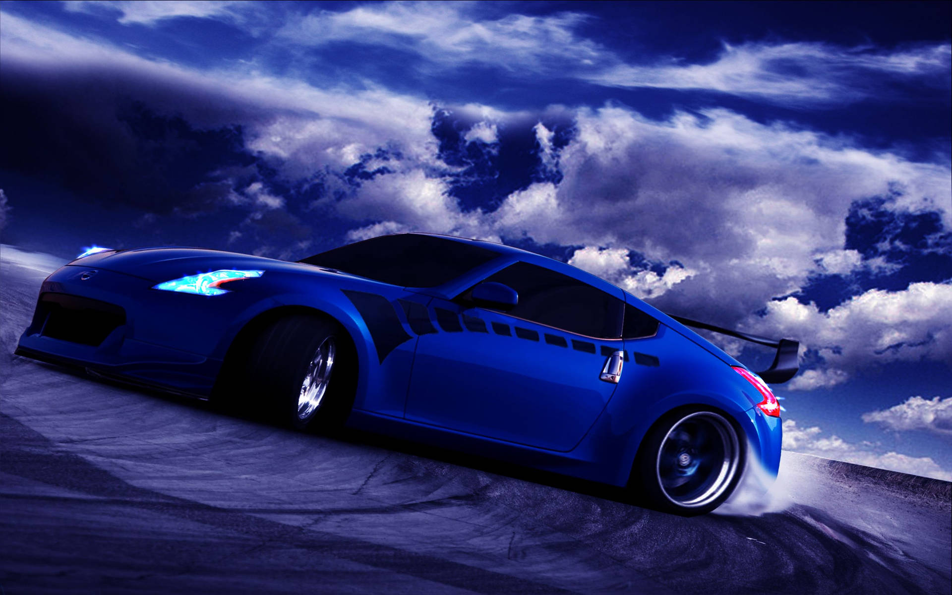 Nissan 370z With Clouds Wallpaper