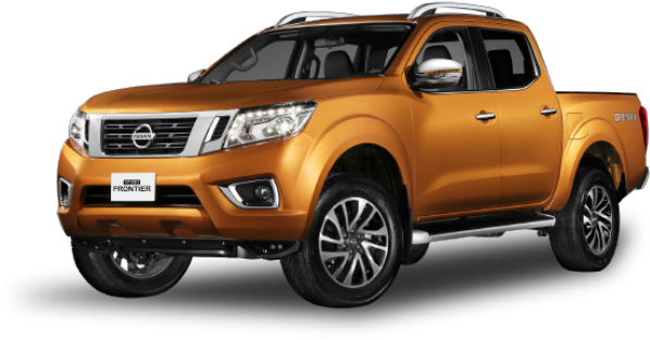 Nissan Frontier Orange Pickup Truck PNG