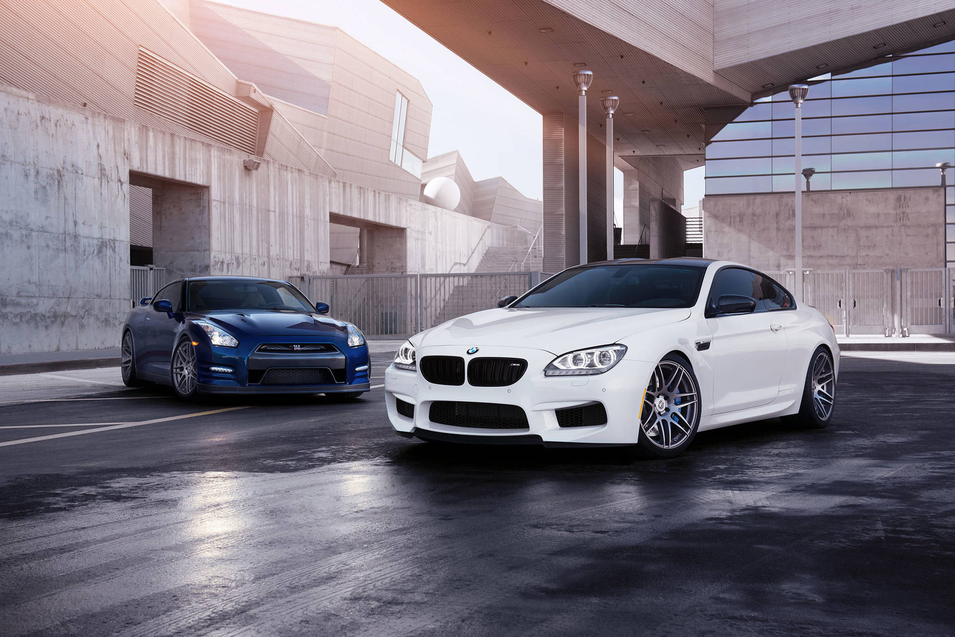 Nissan Gt R And BMW Wallpaper