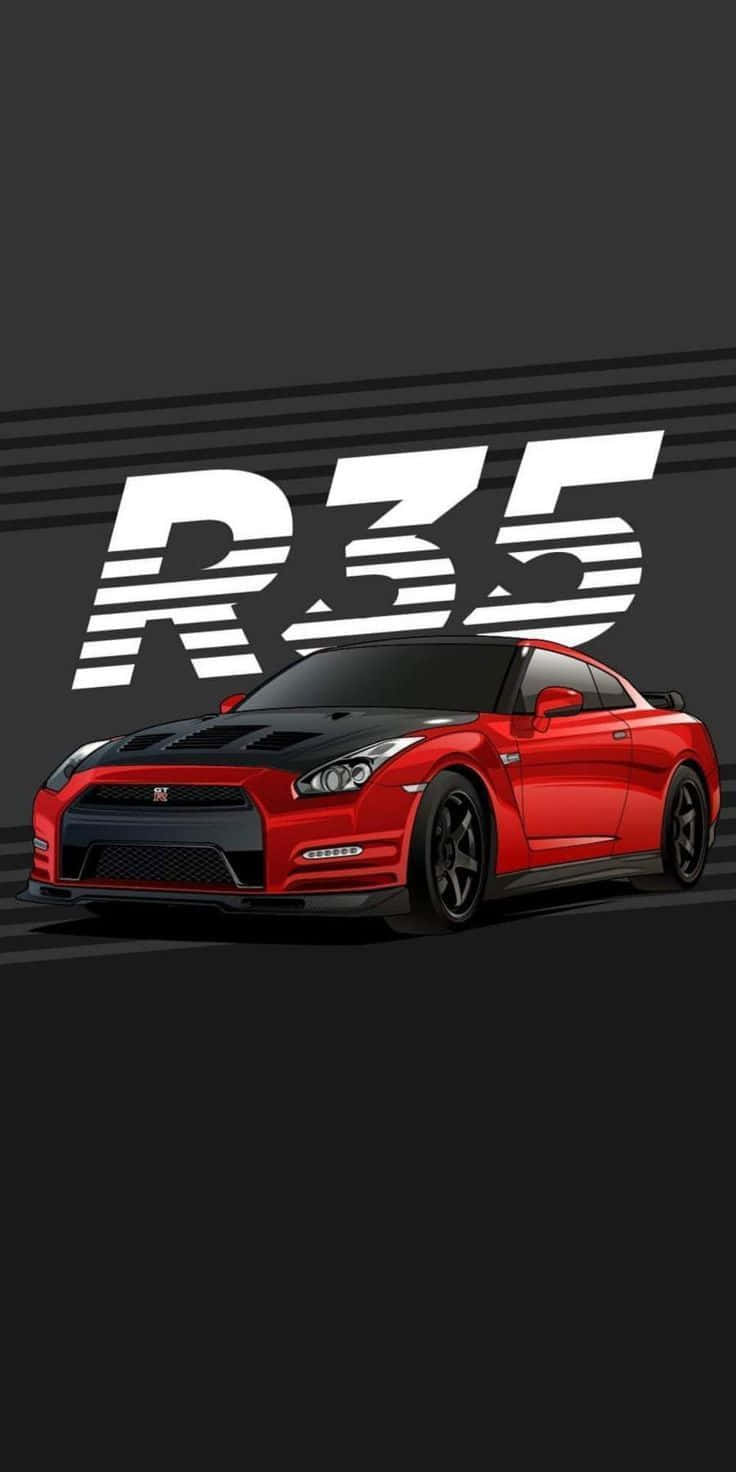 Red Nissan R35 Gtr Graphic Picture
